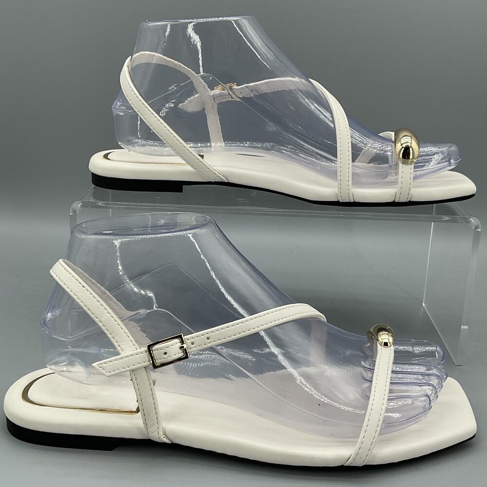NEW I.N.C Women’s Zinaa Flat Sandals White Size 7M